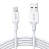 UGREEN Cablu MFi Lightning placat cu nichel MFi, 1m (alb)