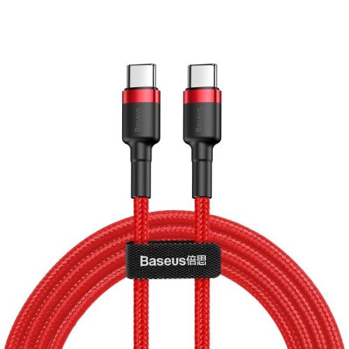 Baseus Cafule Cablu USB-C la USB-C PD 2.0 QC 3.0, 60 W, 1 m (roșu)