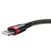 Baseus Cafule 2.4A Lightning cablu USB Lightning 0.5m (negru-roșu)