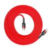 Baseus Cafule Cablu USB-C la USB-C PD 2.0 QC 3.0, 60 W, 2 m (roșu)