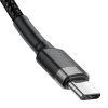 Cablu Baseus Cafule USB-C la USB-C PD 2.0 QC 3.0, 60 W, 2 m (negru-gri)