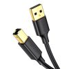 UGREEN US135 Cablu de imprimantă USB 2.0 AB, placat cu aur, 3 m (negru)