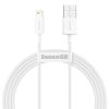 Baseus Superior Series cablu USB-Lightning, 2,4A, 1,5 m (alb)