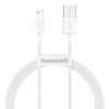 Baseus Superior Series Cablu USB-Lightning, 2,4 A, 1 m (alb)