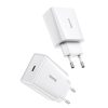 Baseus speed mini gyorstöltő, USB + USB-C, PD, 3A, 20 W (fehér)