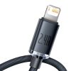 Baseus Crystal Shine USB-világító kábel, 2.4A, 1.2m (fekete)