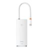 Baseus Lite Series 5 az 1-ben hub, USB-C - 4x USB 3.0 + USB-C + HDMI (fehér)