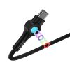USB és USB-C kábel VFAN Colorful X08, 3A, 1.2m (fekete)