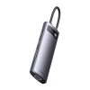 Baseus Metal Gleam sorozat 8 az 1-ben hub, USB-C - 3x USB 3.0 + HDMI + USB-C PD + microSD/SD + VGA