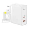 Baseus GaN5 Pro USB-C + încărcător de perete USB, 100W + cablu de 1m (alb)