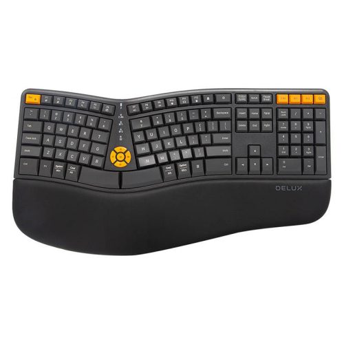 Vezetékes ergonomikus billentyűzet Delux GM905DB szürke/narancssárga