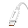 Baseus Superior USB - cablu USB-C, 100W, 0,25m (alb)