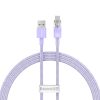 Baseus Flash Gyorstöltő USB-C kábel, QC 3.0, Huawei SCP, Samsung AFC, 5A, 1m (lila)