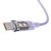 Baseus Flash Gyorstöltő USB-C kábel, QC 3.0, Huawei SCP, Samsung AFC, 5A, 1m (lila)