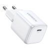 UGREEN 15324 Nexode mini încărcător, USB-C, PD3.0, QC4.0, GaN, 20W (alb)