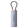 Baseus Metal Gleam II sorozat, Hub 10 az 1-ben, USB-C - 1xHDMI, USB-A (10Gbps), USB-C, 2xUSB-A, Ethernet RJ45, SD/TF kártya, mini-jack 3,5mm, USB-C(PD)