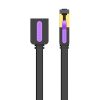 Cablu de rețea plat de extensie CAT7 Vention ICBBD RJ45 Ethernet 10Gbps 0.5m negru