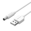 Cablu de alimentare USB 2.0 și DC 5.5mm 5V Vention CEYWF 1m (alb)