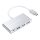 Lention 4in1 Hub USB-C USB 3.0 + 2x USB 2.0 + USB-C (ezüst)