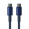 Cablu USB-C la USB-C Baseus Tungsten Gold, 100W, 1m (albastru)
