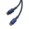Cablu USB-C la USB-C Baseus Tungsten Gold, 100W, 1m (albastru)