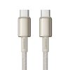 Cablu USB-C la USB-C Baseus Tungsten Gold, 100W, 1m (auriu)