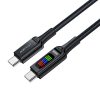 USB-C USB-C kábel Acefast C7-03 1,2m, kijelzővel (fekete)