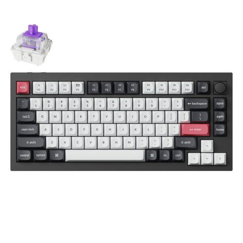 Keychron Q1 HE QMK vezeték nélküli billentyűzet RGB gombos mágneses ködkapcsoló (fekete)