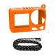 Sunnylife OA5-BHT885-C szilikon tok szíjjal az OSMO ACTION 5 PRO készülékhez (narancssárga)