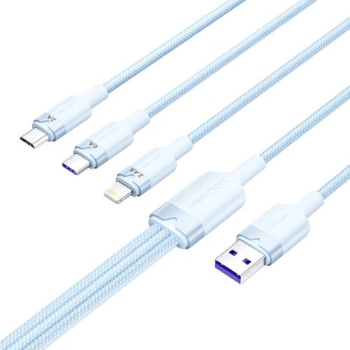USB 2.0 A-3-in-1 6A kábel Vention CTRLG 1.5M (kék)