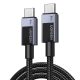 Ugreen L524 PD 3A 2m USB-C és USB-C kábel (szürke)