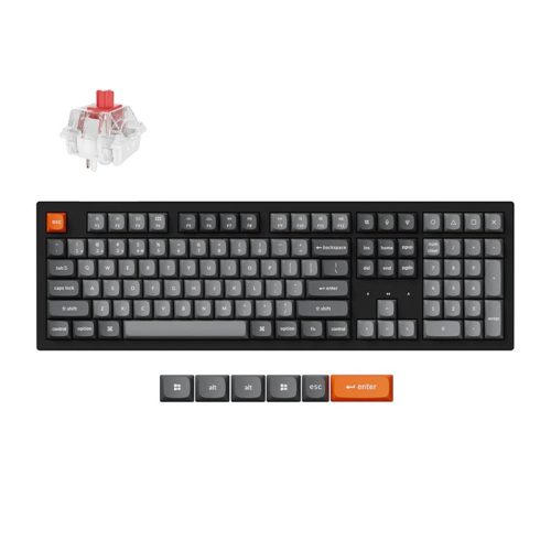 Keychron K10 Max RGB Red Switch vezeték nélküli billentyűzet (fekete) [K10M-B1].