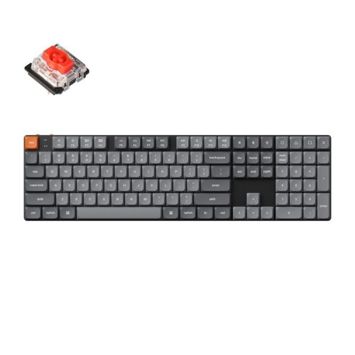 Keychron K5 Max RGB Red Switch vezeték nélküli, alacsony profilú billentyűzet (fekete) [K5M-H1].