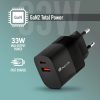 NGS fekete 33W Hálózati Töltő PD3.0 - 1 db USB-C + 1 db USB-A kimenettel
